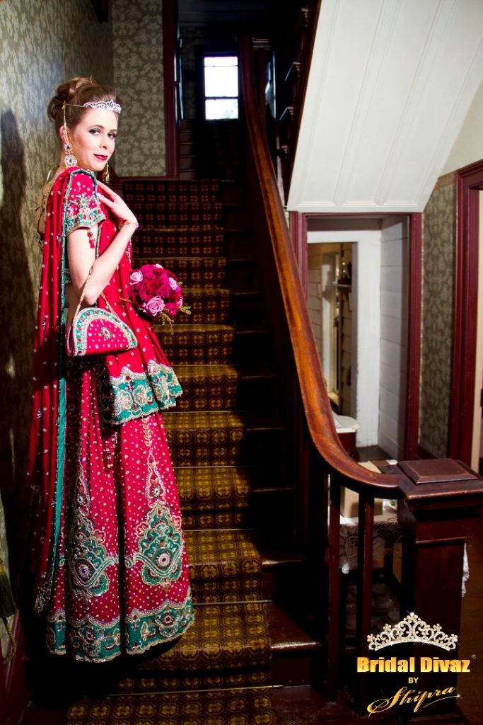 Indian Designer Bridal Collection - wedding lehenga with matching purse